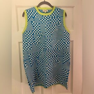Pink Ripple Checkered Dress